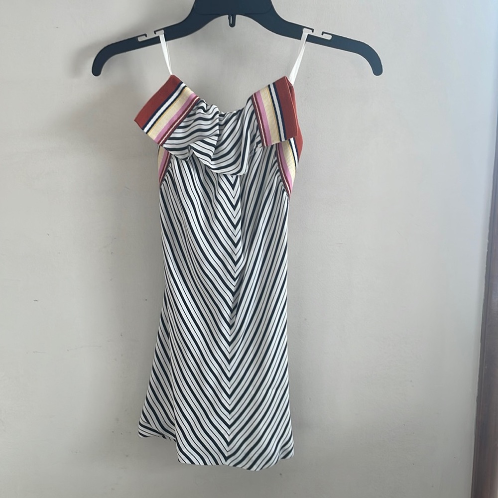 Chloe Striped Rainbow Halter Cami Tank top Sz Sm/XS